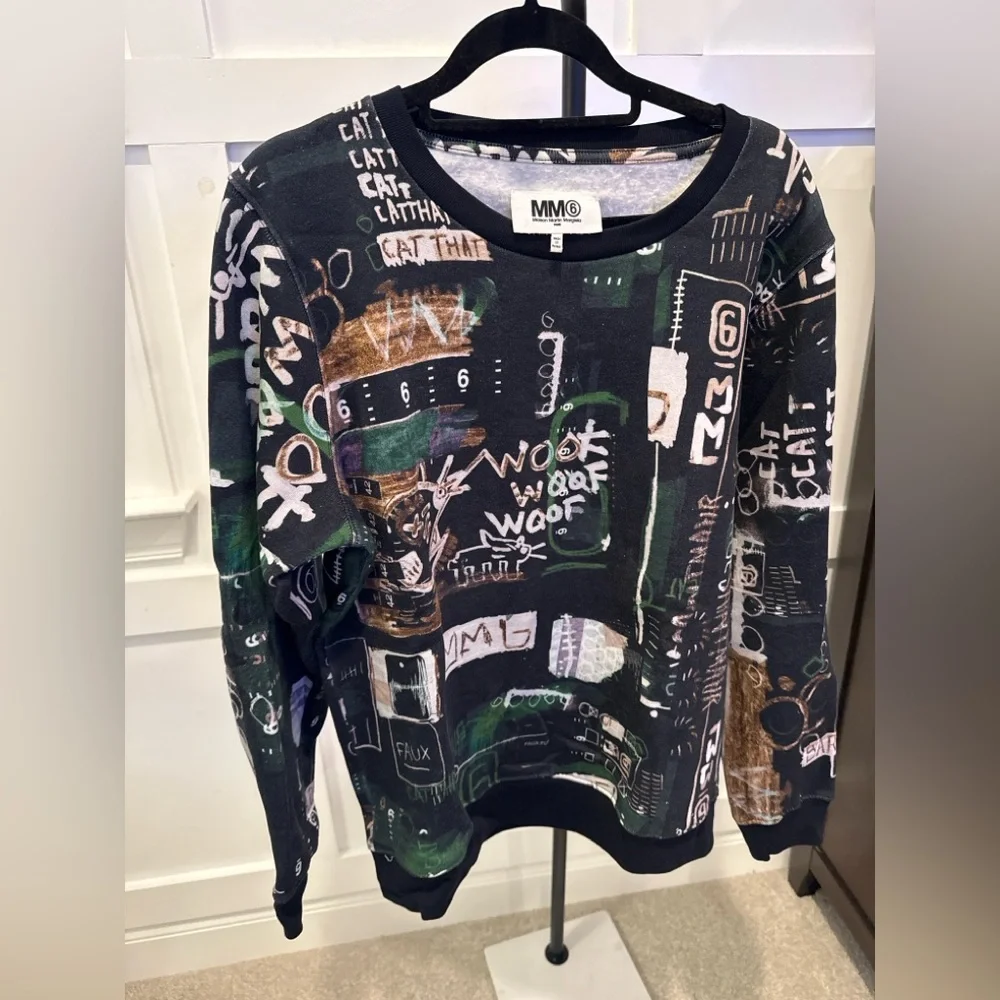 MM6 Maison Martin Margiela Black and Green Graphic Top - Picture 3 of 5